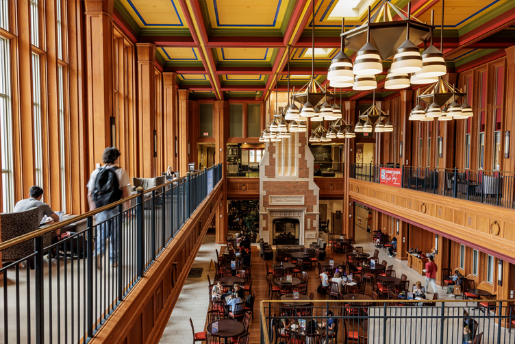 view of Tisch Commons inside Danforth University Center